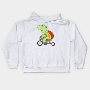Turtle with Bicycle Kids Hoodie